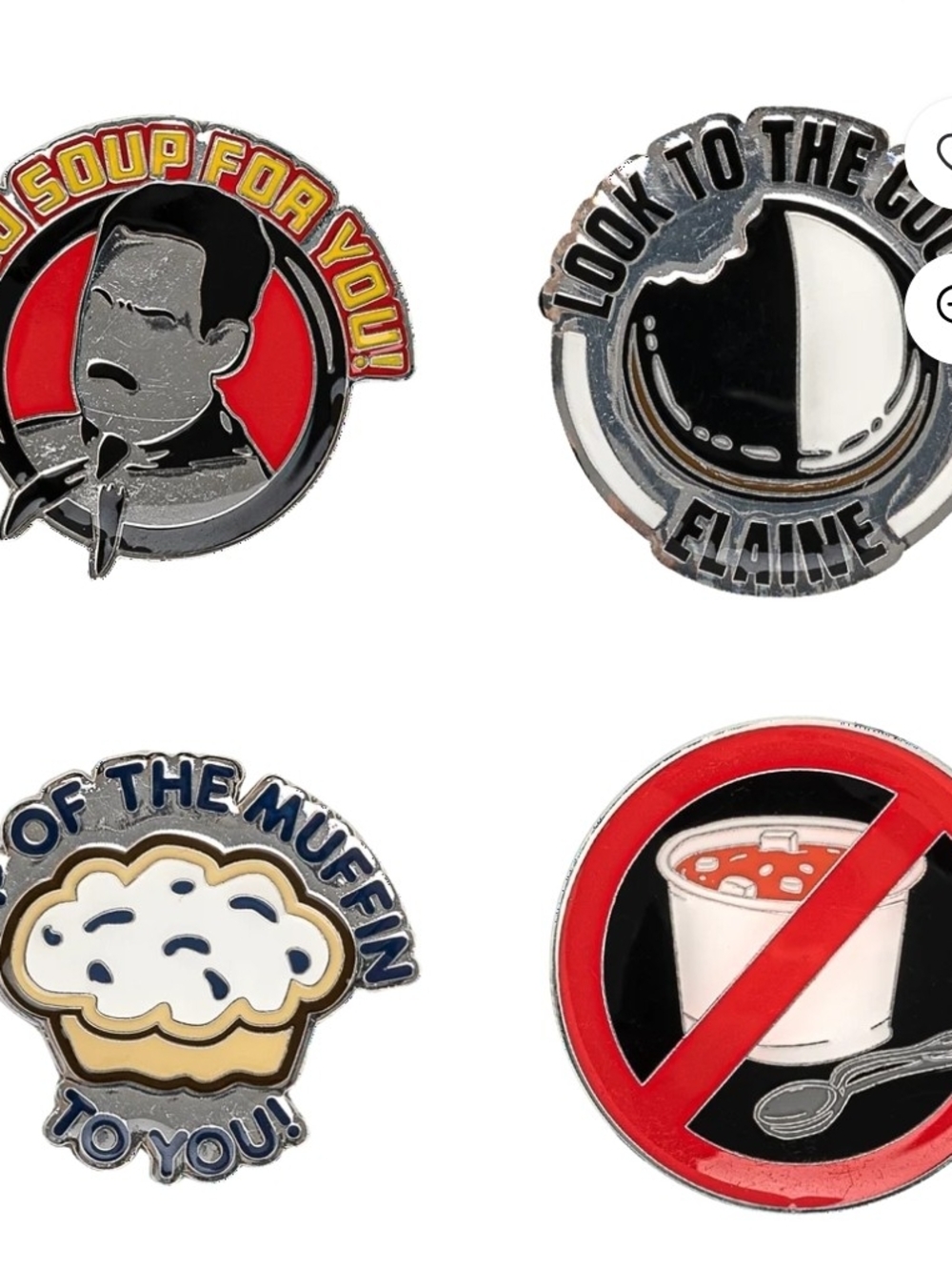 Set of 4 Pop Culture Enamel Pins - Seinfeld